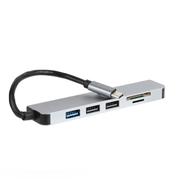 Multi-Port USB Hub with SD, Micro SD and Compact Flash Card Reader - Picture 2 of 4